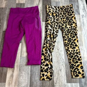 Women’s Leopard Leggings And Workout Capris Pink, XL